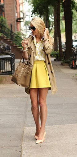 Pastel yellow skirt outfit, Casual wear: Crop top,  winter outfits,  shirts,  Skater Skirt,  Skirt Outfits,  Casual Outfits,  FLARE SKIRT  