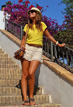 Shorts sandal outfit ideas, Summer Short: Slim-Fit Pants,  Shorts Outfit,  Summer Short  