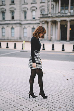 New jersey state house, High-heeled shoe: High-Heeled Shoe,  Polo neck,  Skirt Outfits,  Check Skirt  