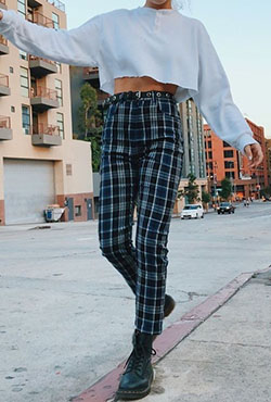 Jane pants brandy melville, Crop top: Brandy Melville,  Plaid Pants  