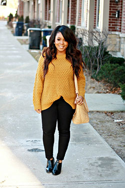 Classy Yellow Sweater And Leggings Outfits Tumblr: winter outfits,  Casual Outfits  