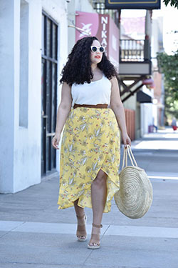 Saia envelope plus size, Tanesha Awasthi: Wrap Skirt,  Plus size outfit,  Tanesha Awasthi,  Saia Longa,  High-Low Skirt  