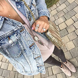 Light Denim Jacket Outfit, Light Denim Jacket, Jean jacket: Jean jacket,  Haute couture,  Jacket Outfits  