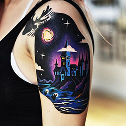 Slim girls ideas for tattoo night, Imperial Tattoo Connection: harry potter,  Sleeve tattoo,  Tattoo Ideas,  Tattoo artist  