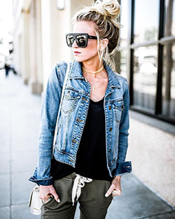 Denim Vest Outfit Ideas, painted denim jacket, Jean jacket: Denim Outfits,  Jean jacket,  Clothing Ideas,  Denim Jacket with Crop Top  