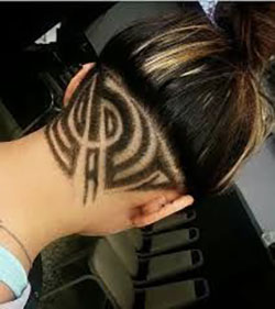 Cool undercut designs for women: Hairstyle Ideas,  Bob Hairstyles,  Buzz cut,  Hair tattoo  