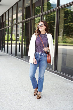 White Blazer Outfit, Polka dot: Blazer Outfit  