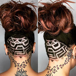 Perfect images for aztec undercut design, Long hair: Long hair,  Hairstyle Ideas,  Bob Hairstyles,  Hair tattoo  