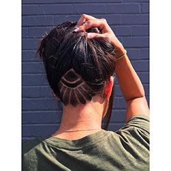 Woman undercut tattoo hair style: Long hair,  Hairstyle Ideas,  Short hair,  Pixie cut,  Regular haircut,  Bob Hairstyles  