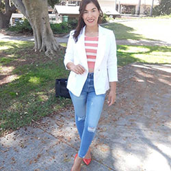 Winter White Blazer Outfit: Blazer Outfit  