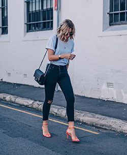 Find these nice heels pinterest outfits, Dress code: Casual Outfits,  Dress code,  High-Heeled Shoe,  Slim-Fit Pants,  Informal wear,  Air Jordan  