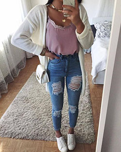 Teenage girl spring 2019 outfit, Casual wear: Casual Outfits,  School Outfits 2020  