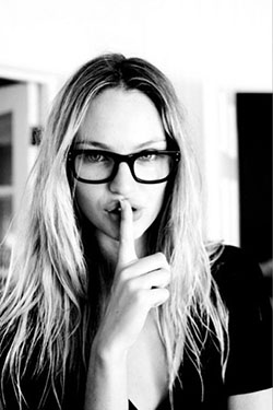 Round Nerdy Glasses For Girls: Candice Swanepoel,  Rimless eyeglasses,  Nerdy Glasses  