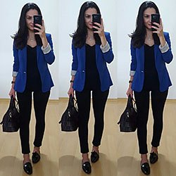 Esporte fino look para trabalho feminino: Business casual,  Blazer Outfit  