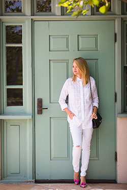 White Ripped Jeans Outfit Tumblr: White Denim Outfits  