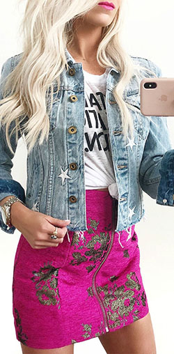 Denim Vest Outfit Ideas, Pink M: Denim Outfits  