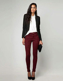 Stylish Maroon Pants Dress For Mature Women: Trendy Burgundy PantsOutfit  