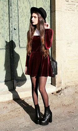 Trends of today grunge velvet dress, Grunge fashion: shirts,  Grunge fashion,  Velvet Outfits  