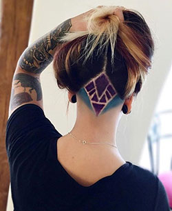 Sensational ideas on undercut women, Human hair color: Bob cut,  Long hair,  Hairstyle Ideas,  Mohawk hairstyle,  Bob Hairstyles,  Hair tattoo  