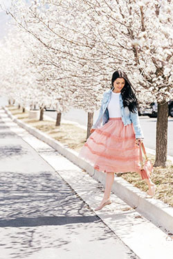 Denim Vest Outfit Ideas, A.L.C., Skater Skirt: Denim Outfits,  Jean jacket,  Skater Skirt,  Pencil skirt  