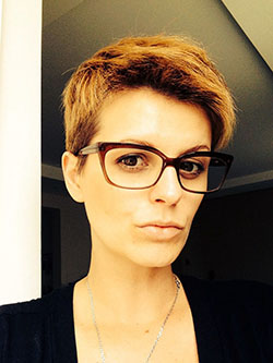 Nerdy Glasses For Girls, Pixie cut: Pixie cut,  Nerdy Glasses  