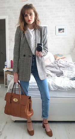 Womens Plaid Blazer Outfit: Checkered Blazer Outfit,  Stylish Plaid Blazer Street Style,  Street Style Plaid Blazer,  Trendy Plaid Blazer,  Plaid Blazer Ideas,  Plaid Blazer  