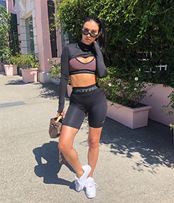 Bre Tiesi cycling shorts, sportswear, crop top dresses ideas: Crop top,  shorts,  Sportswear,  Cycling shorts,  Bre Tiesi Instagram,  Yoga Shorts  