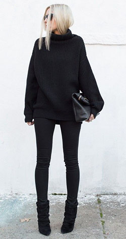 Cute collections cute black outfits slim fit pants: Black Outfit,  Slim-Fit Pants  