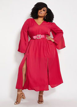 Magenta and maroon classy outfit with formal wear: fashion model,  Ashley Stewart,  Formal wear,  Plus size outfit,  Magenta And Maroon Outfit  