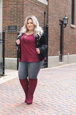 Plus size model boots plus size clothing, plus size model, knee high boot: Petite size,  Date Outfits,  Street Style,  Knee High Boot  