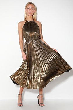 Trendy clothing ideas pleated gold dress, cocktail dress, fashion model, lucy paris: Cocktail Dresses,  fashion model  