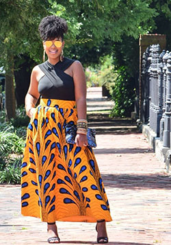 Ankara african print skirts plus size: African Dresses,  Clothing Ideas,  day dress,  Street Style,  Yellow And Orange Outfit,  African Wax Prints  