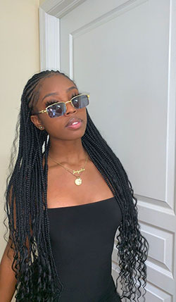 Black colour ideas with braid: Lace wig,  Long hair,  Box braids,  Braided Hairstyles,  Black Outfit,  French braid,  Black hair  