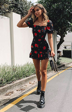 black dresses ideas with dress, hot legs, cute blond hairs: black dress,  Spring Outfits  