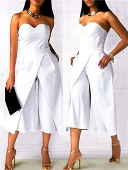 Combinaison femme chic mariage, jumpsuits & rompers, strapless dress, cocktail dress, wedding dress, fashion model, romper suit, formal wear, t shirt: Cocktail Dresses,  Romper suit,  Wedding dress,  Strapless dress,  fashion model,  T-Shirt Outfit,  White Outfit  