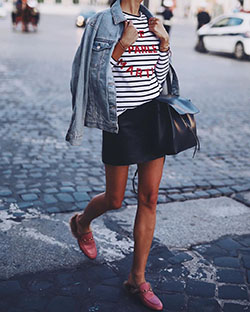 White lookbook fashion with denim skirt, jean jacket, trousers: Denim Outfits,  Denim skirt,  Jean jacket,  Hot Girls,  White Outfit,  Street Style  