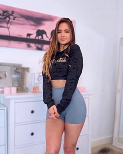 Isabela Fernandez shorts colour outfit, instagram photoshoot, woman thighs: shorts,  Instagram girls,  Yoga Shorts  