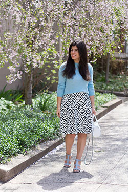 White instagram dress with polka dot, sweater, shorts: White Outfit,  Street Style,  Skirt Outfits  