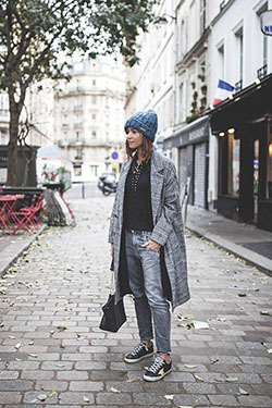 Outfit ideas with uniform, beanie, jacket: Street Style,  Classy Fashion,  BEANIE  