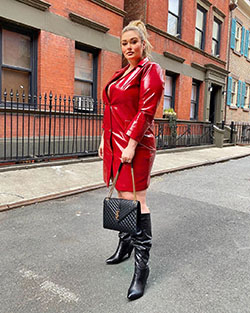 Hunter McGrady knee-high boot matching style, riding boot, boot: Riding boot,  Boot Outfits,  Instagram girls  