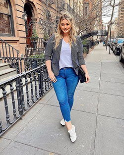 White and blue jacket, denim, jeans: White And Blue Outfit  