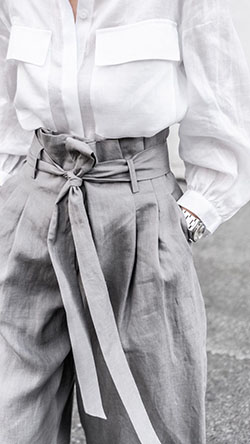 White colour outfit, you must try with business casual: Business casual,  White Outfit,  Monochrome photography,  Minimalist Fashion,  Fashion accessory,  Black And White,  Pant Outfits  