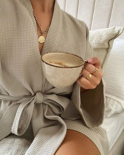 beige outfit ideas with nightwear, attire ideas, drinkware: Instagram girls  