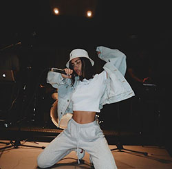 White bucket hat outfit hip hop music, performing arts: T-Shirt Outfit,  Teen outfits,  White Outfit,  Performing Arts  