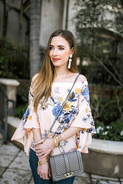 White style outfit with top: White Outfit,  Street Style,  Floral Top Outfits  