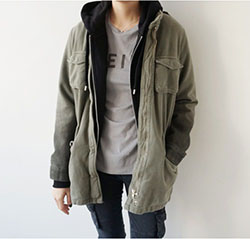 Khaki colour combination with hoodie, jacket, parka: Jacket Outfits,  Khaki Outfit  