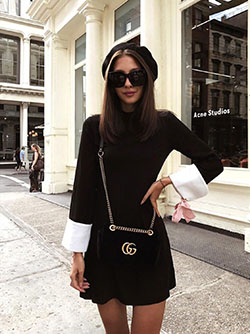 Colour outfit, you must try cute french outfits little black dress, french knickers: Street Style,  Little Black Dress,  Classy Winter Dresses  