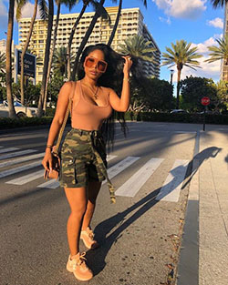 High waist camo shorts: Shorts Outfit,  Military Outfit Ideas  