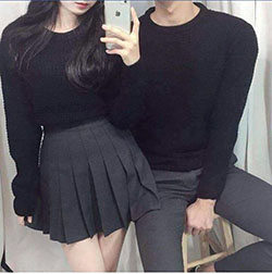 Black colour outfit ideas 2020 with: Black Outfit,  Matching Couple Outfits  