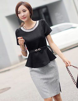 Black colour outfit with little black dress: fashion model,  Black Outfit,  Formal wear,  Little Black Dress,  Peplum Tops  